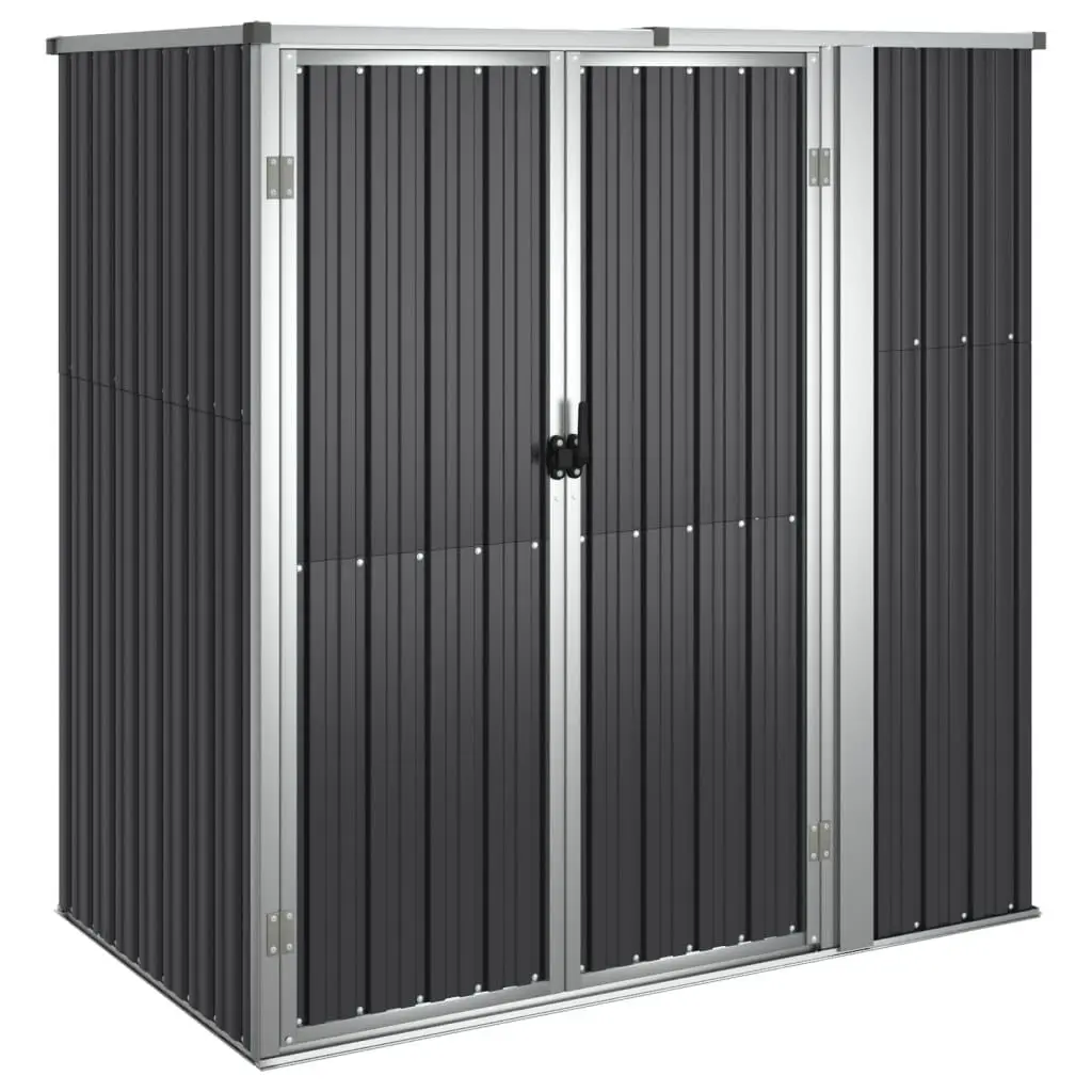 Garden Tool Shed Anthracite 63.4x35x63.4 Inches Galvanized Steel