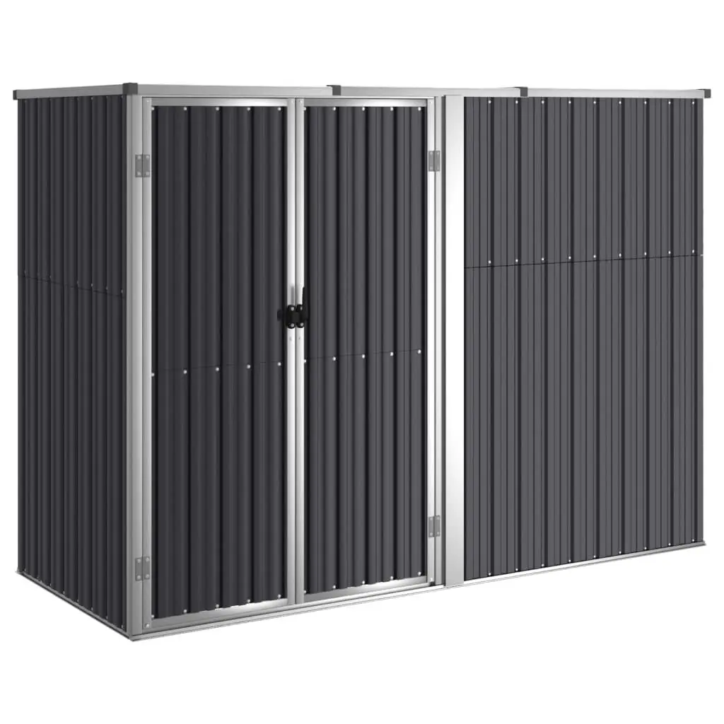 Garden Tool Shed Anthracite 88.6x35x63.4 Inches Galvanized Steel Large
