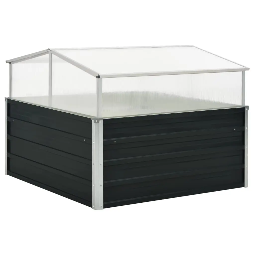 Greenhoutilize Anthracite 39.4x39.4x30.3 Inches Galvanized Steel Garden Storage