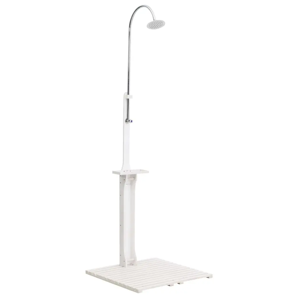 White Wood Garden Shower Outdoor Use