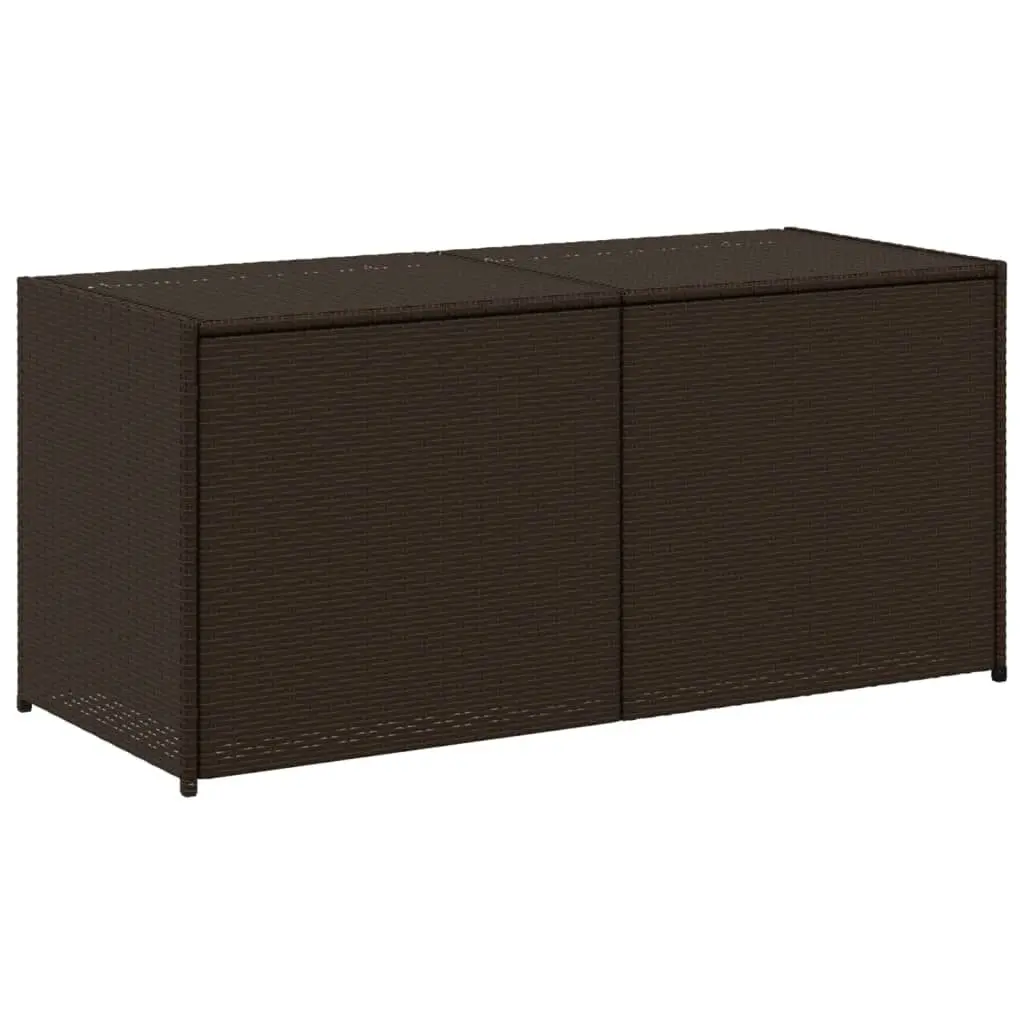 Garden Storage Box Brown 74.8 Gal Poly Rattan Outdoor Furniture Storage Container