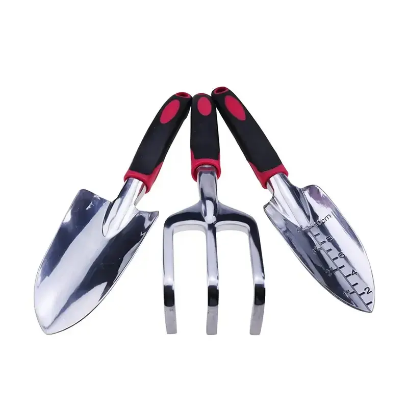 Cherry 3 Pcs Aluminum Gardening Tool Set TPR Rubber Non-Slip Handles Gardening