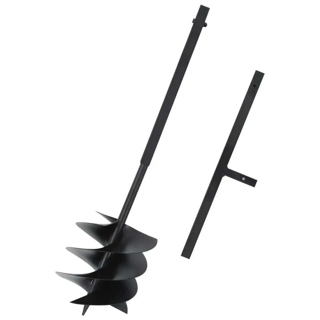 Ground Drill Handle 9.8 Inches Steel Black Garden Tool