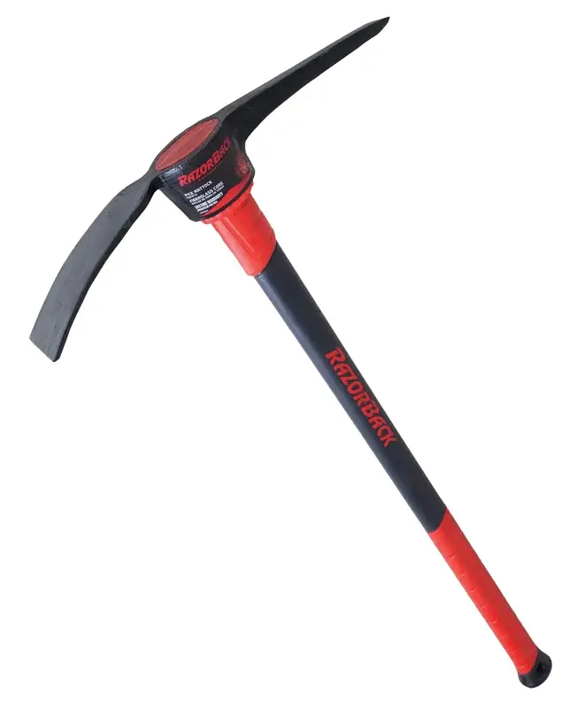 Razor-Back 4118000 Opt Mattock, 18-1/4 L Blade, 3-1/2 W Blade, Fiberglass Handle, 34.26 OAL