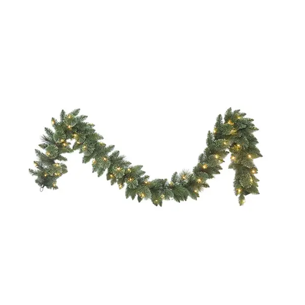 Santas Forest 29717 Lodgepole Christmas Garland Green 9 Feet Pine Needle Holiday Decor Santa's Forest