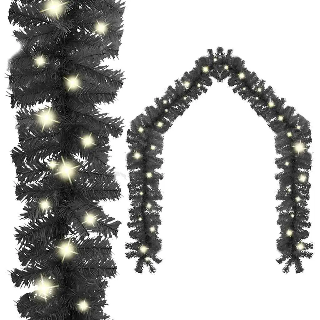 Christmas Garland LED Lights 65.6 Feet Black Holiday Decoration