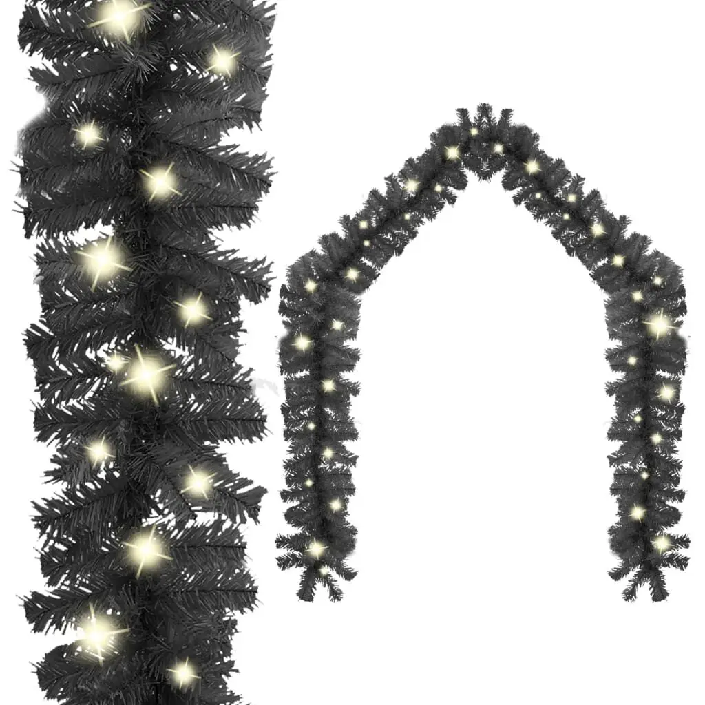 Christmas Garland LED Lights 33 Feet Black Holiday Decoration