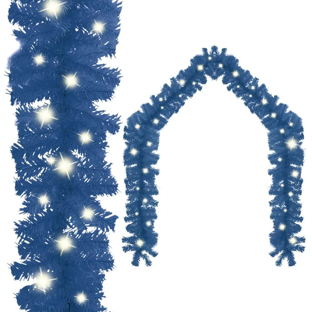 Christmas Garland LED Lights 16 Feet Blue Holiday Decoration