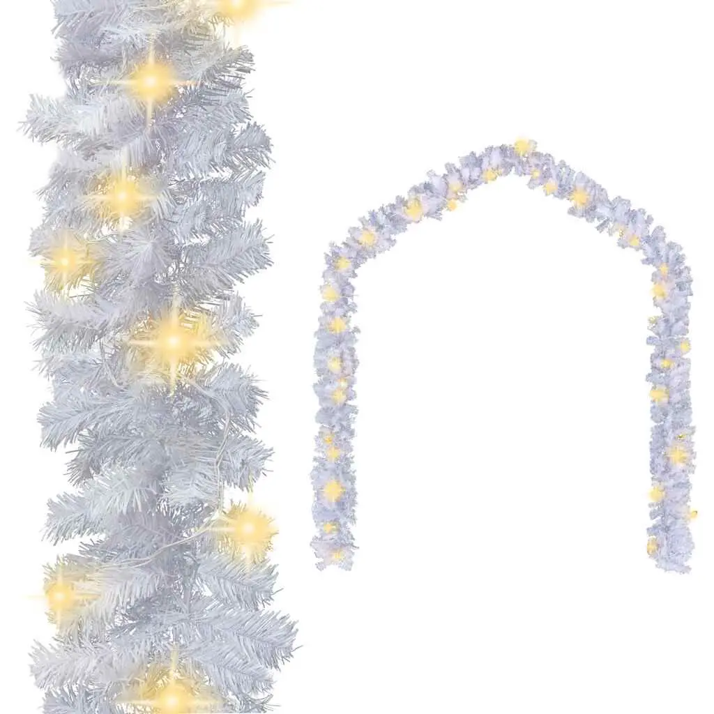 Christmas Garland LED Lights 66 ft White Holiday Decor