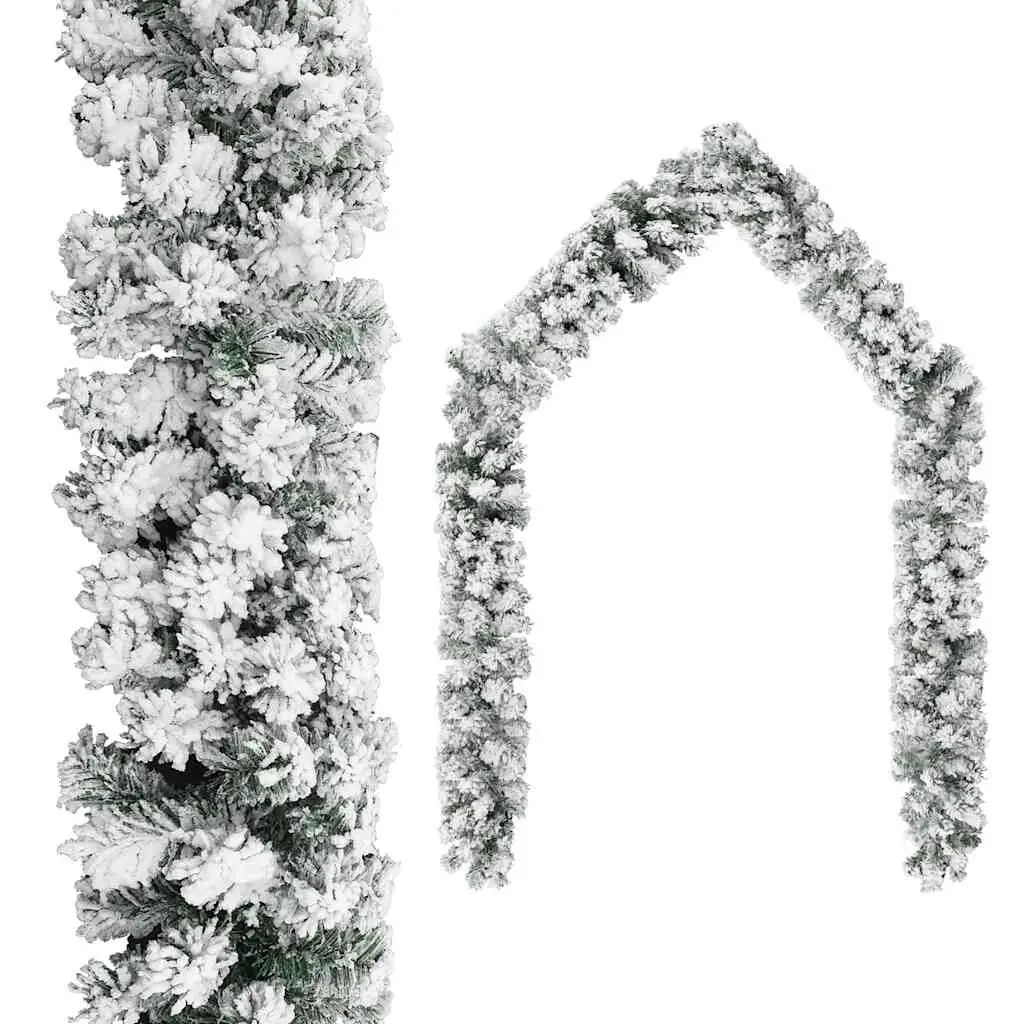 33 ft Green Flocked Snow Christmas Garland Large Holiday Decor