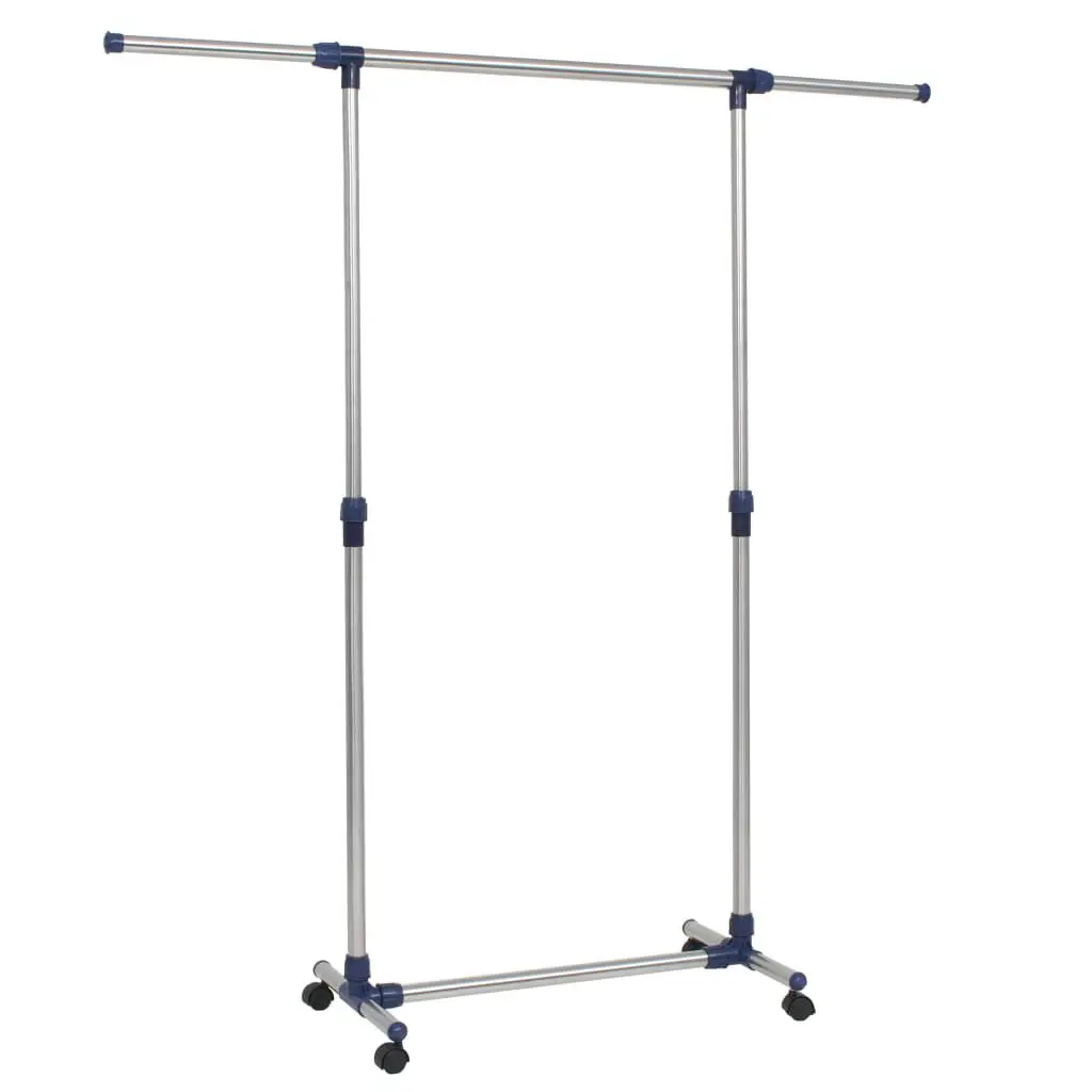 Adjustable Clothes Rack Stainless Steel 65x17.3x59.1 Inches Silver Garment Organizer