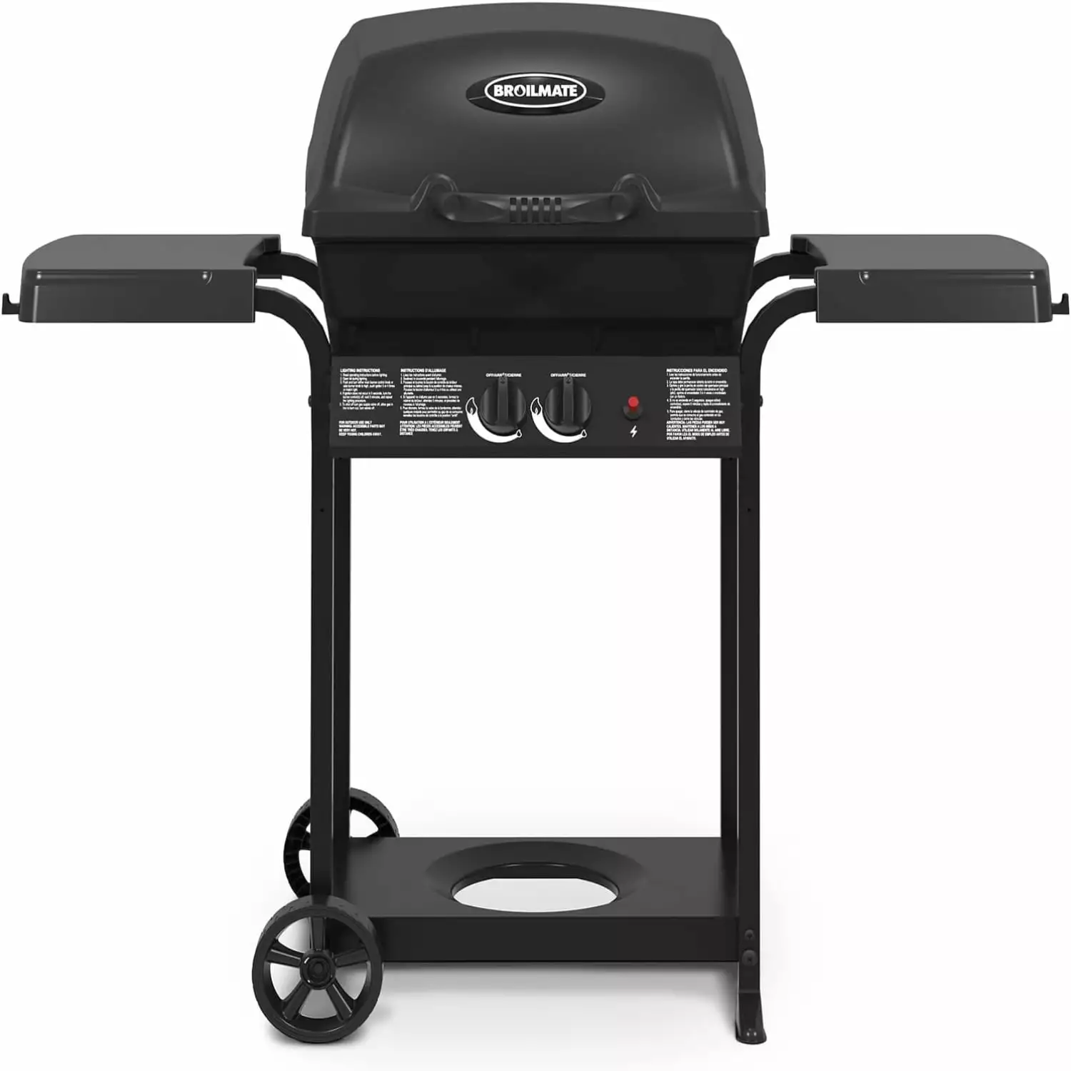 24025BMT Cast 2-Burner Liquid Propane Gas Grill Black Compact Outdoor BBQ None