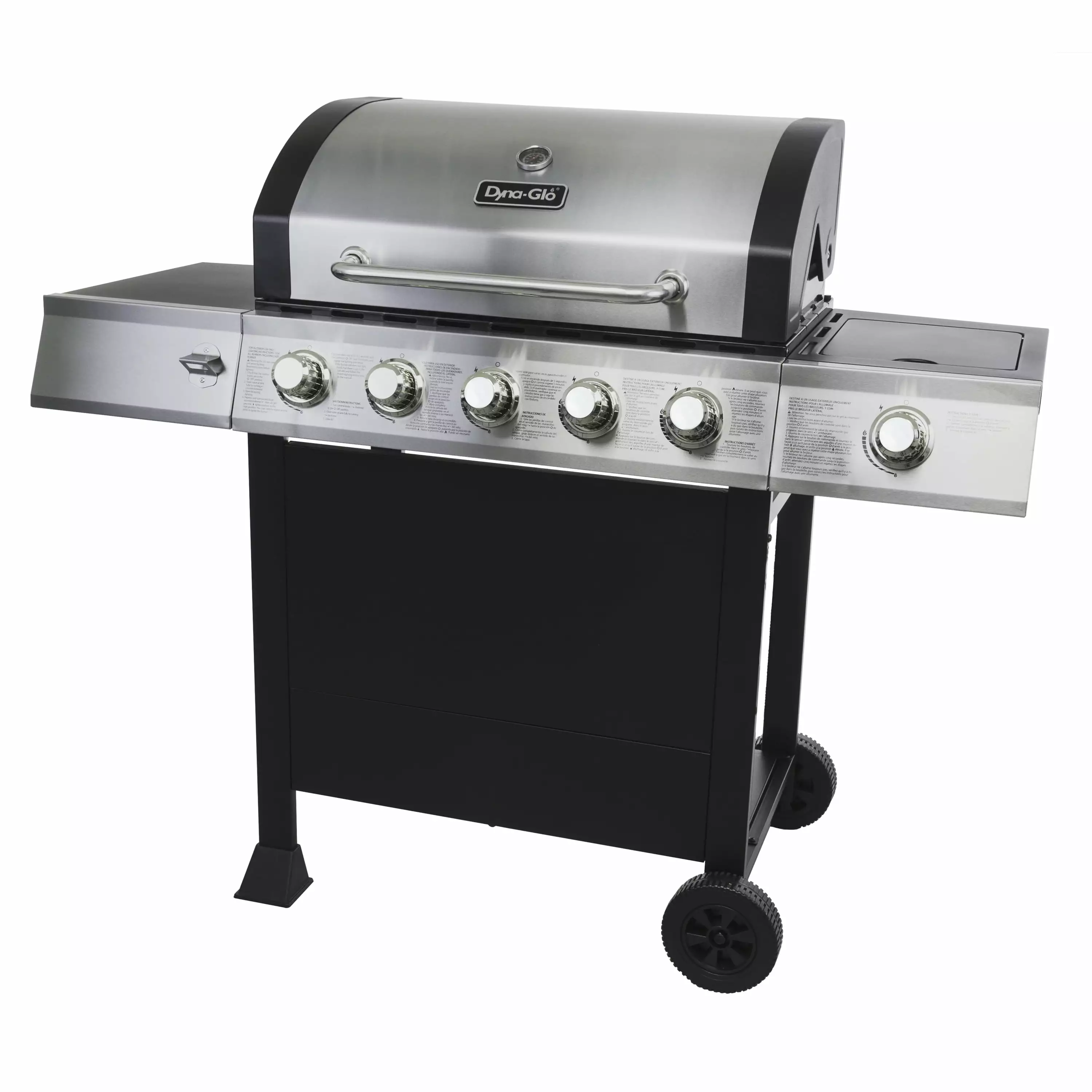Dyna-Glo 6 Burner Silver and Black Propane Gas Grill Outdoor Cooking