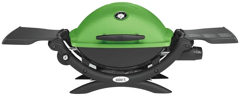 Weber Q 1200 Series 51070001 Gas Grill, 40.9 W x 16.5 D x 15.5 H Dimensons, 8500 Btu/hr BTU, Olive