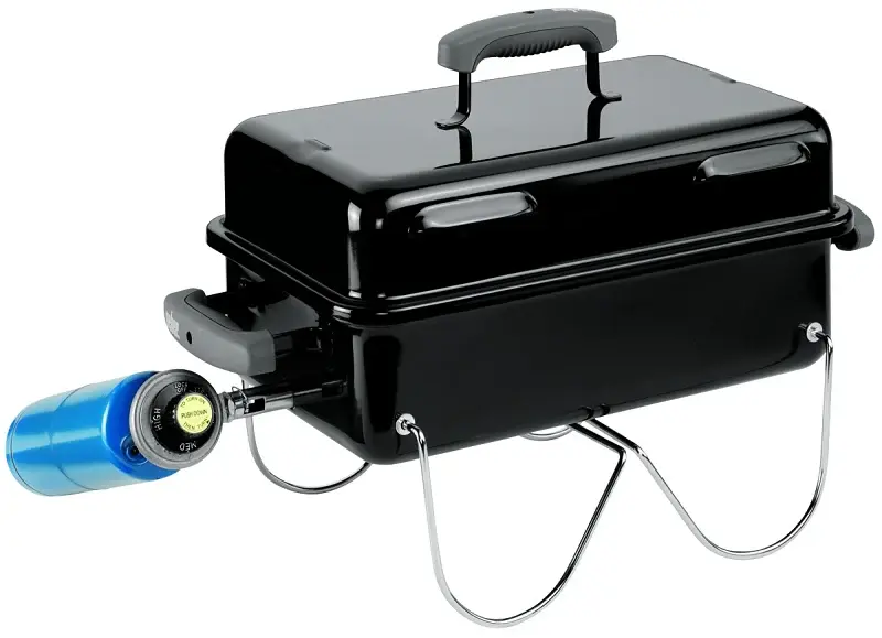 Weber Go-Anywhere 1141001 Gas Grill, 6500 Btu/hr BTU, Liquid Propane, 1 -Burner, 160 sq- Fundamental Cooking Surface
