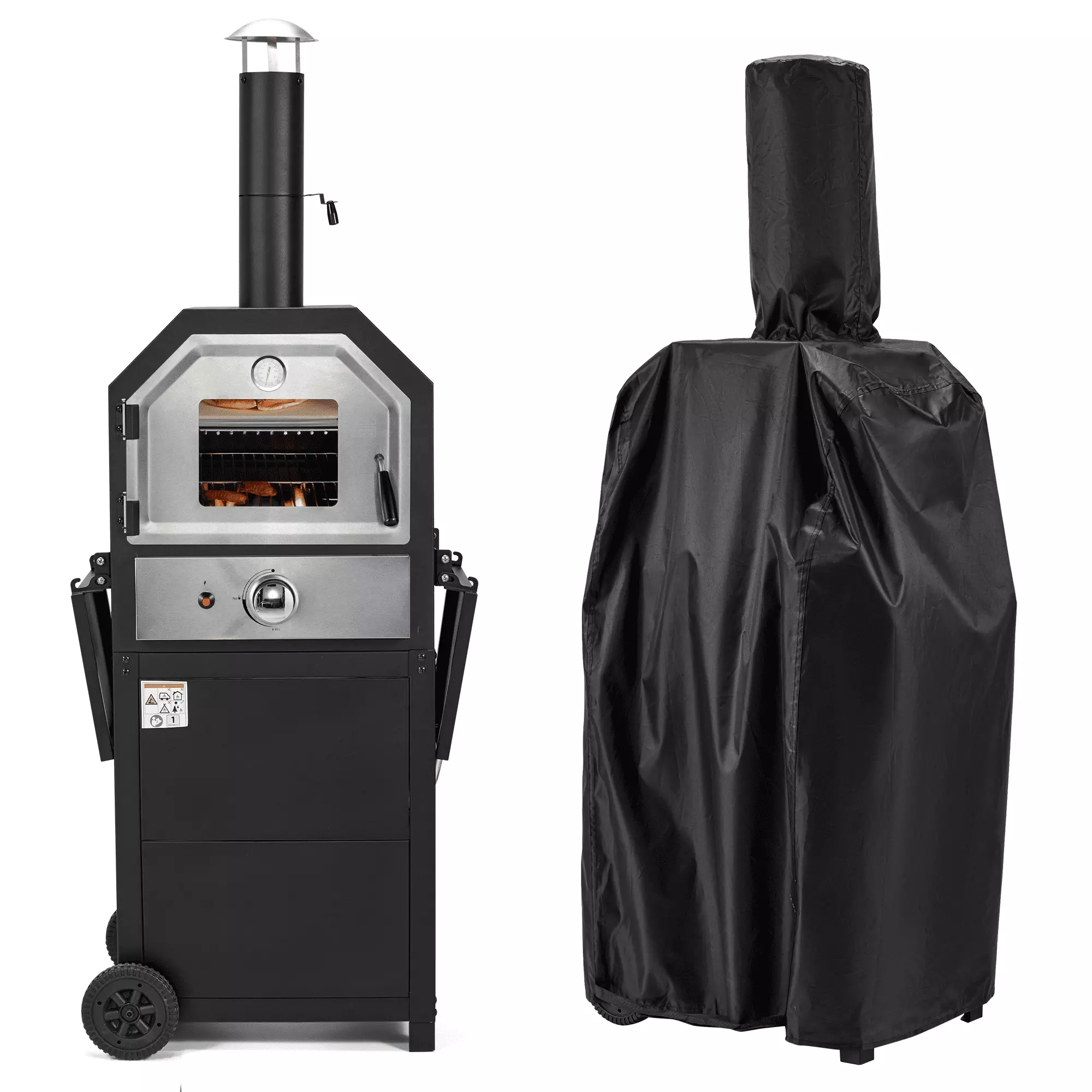 Homrest 12 CSA Approved Propane Pizza Oven Foldable Shelf and Wheels Outdoor Camping