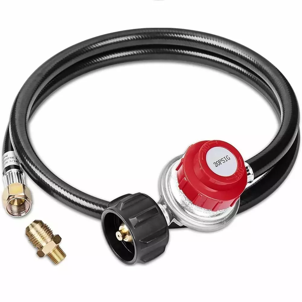 0-20 PSI Adjustable Pressure Propane Regulator 4FT Hose QCC-1 Type Propane Tank 4
