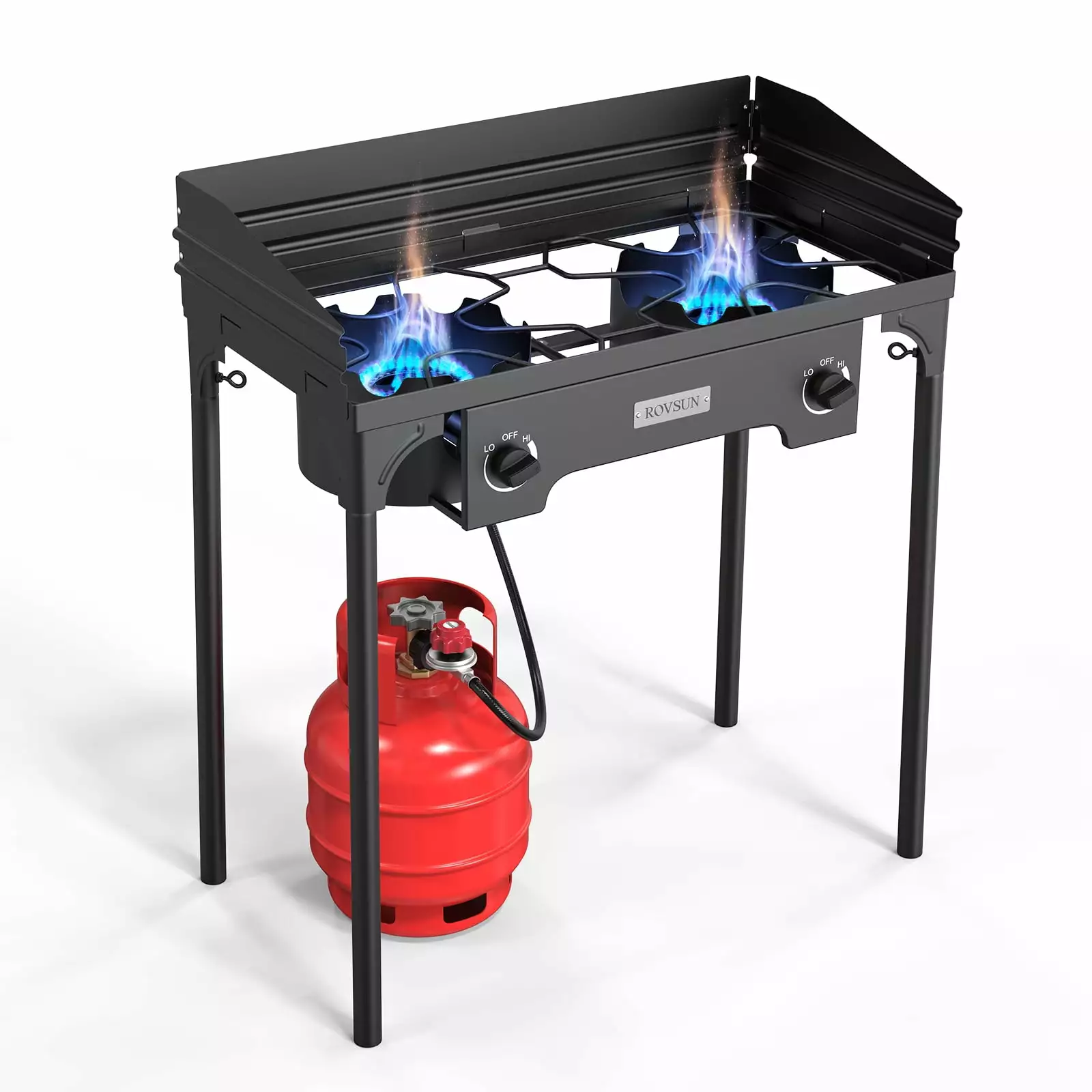 ROVSUN 2 Burner Outdoor Propane Gas Stove - 150,000 BTU High Pressure Cooker