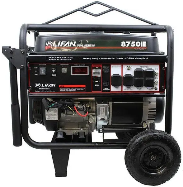 Lifan LF8750IE Pro-Series 7500W Gasoline Powered Electric Start Portable Generator