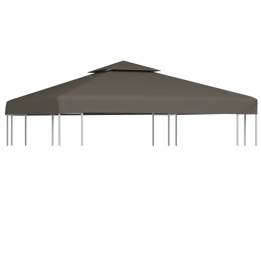 2-Tier Gazebo Top Cover 1 oz/ft² Taupe 9.8x9.8 Feet Outdoor Canopy Replacement