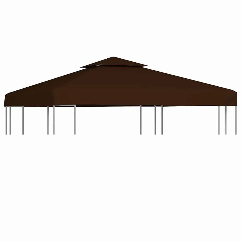 9.8x9.8 Foot 2-Tier Gazebo Top Cover 9.1 oz/yd² Brown Outdoor Canopy