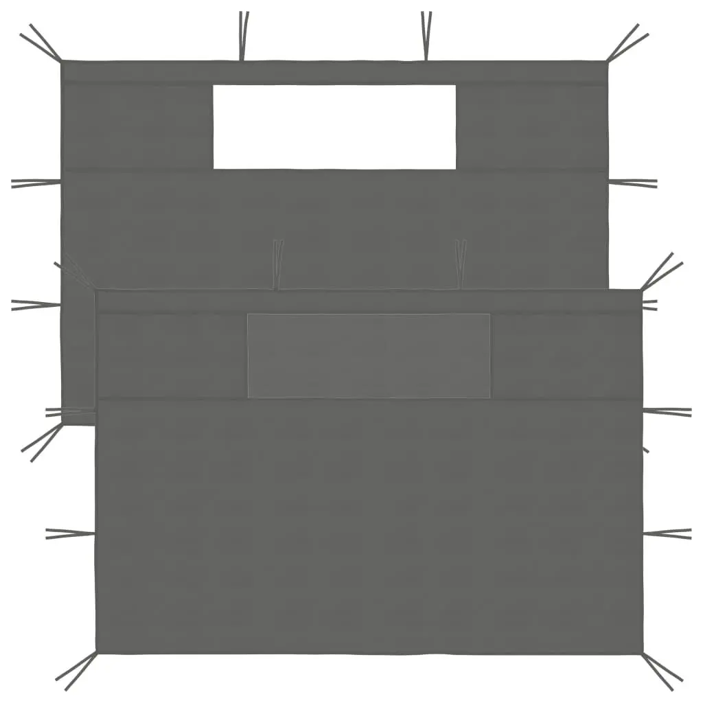 Gazebo Sidewalls Windows 2 pcs Anthracite Outdoor Shelter Accessories