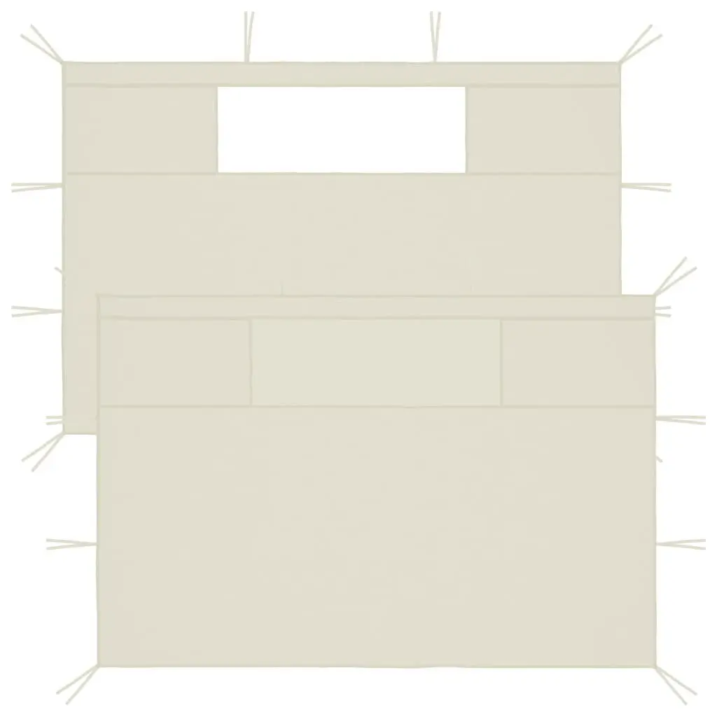 Gazebo Sidewalls Windows 2 pcs Cream Outdoor Shade Accessories