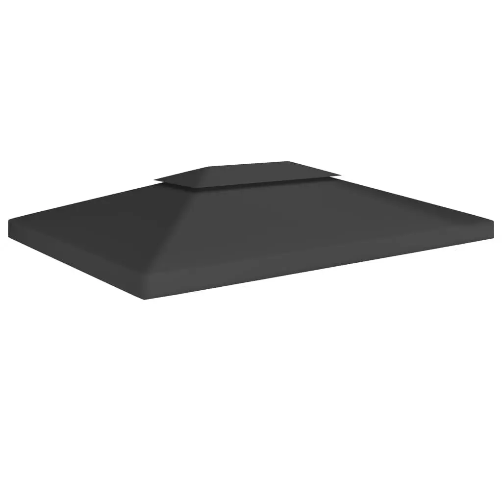 2-Tier Gazebo Top Cover 1 oz/ft² 13.1x9.8 Feet Black Outdoor Canopy