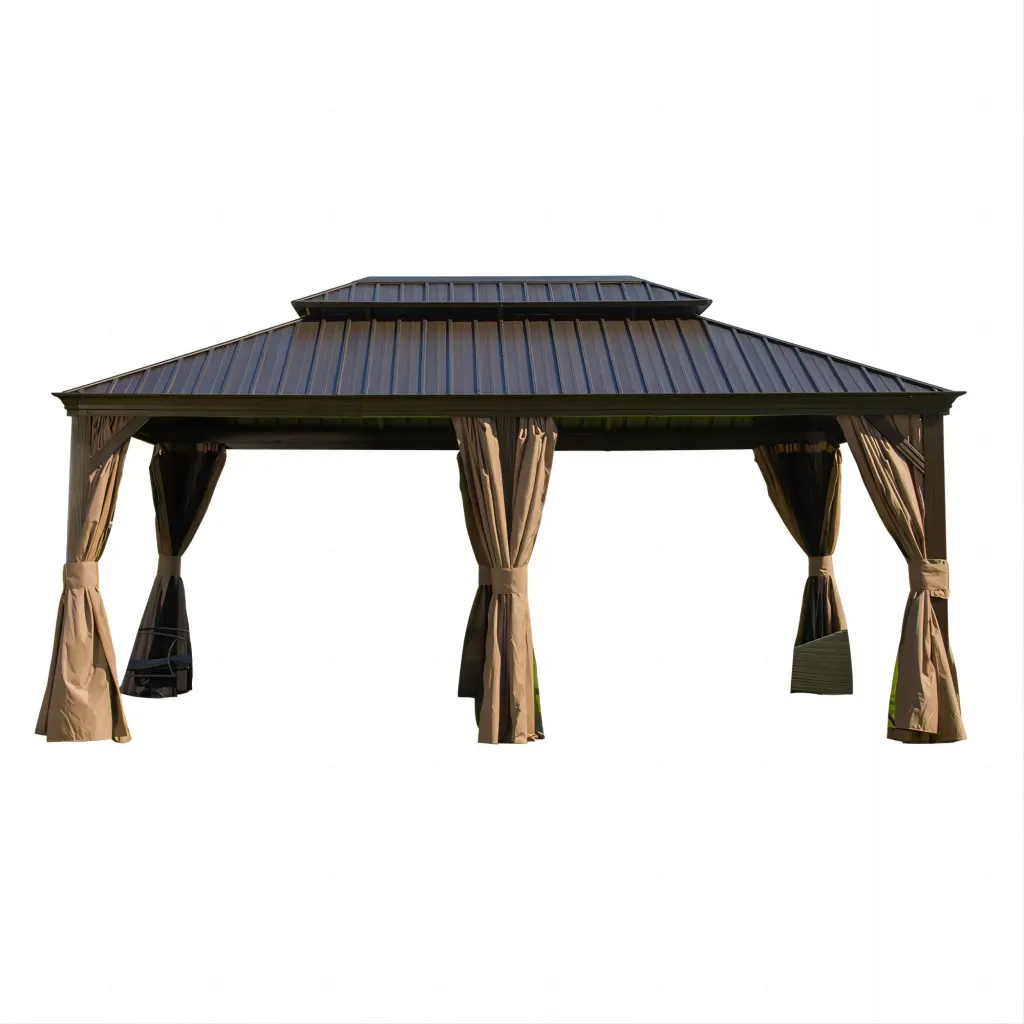 12'X18' Hardtop Gazebo Outdoor Aluminum Frame Canopy Galvanized Steel crefise patio life