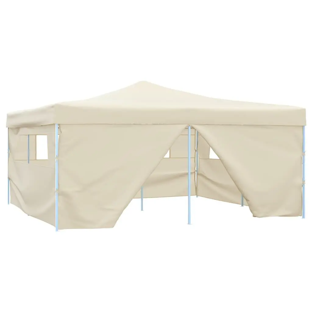 Folding Gazebo 4 Sidewalls 16.4x16.4 Feet Cream Outdoor Canopy