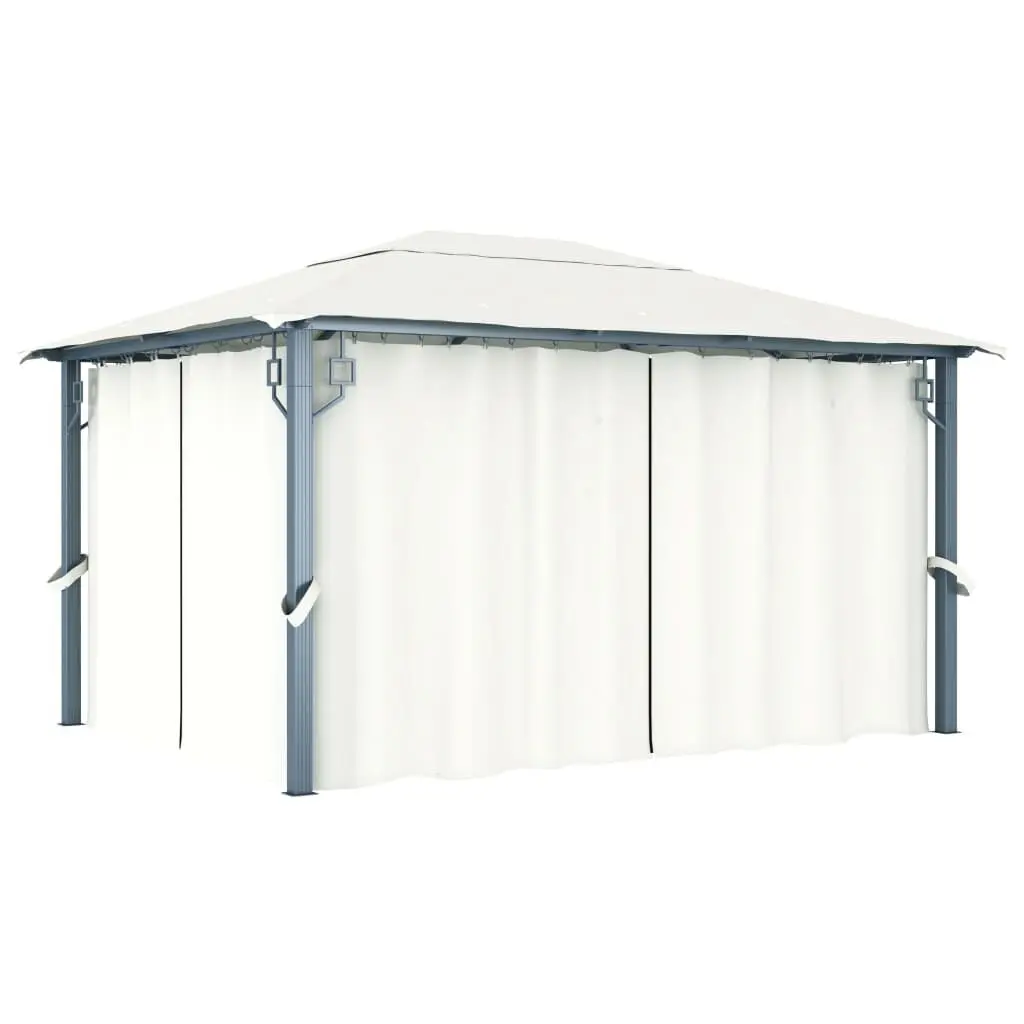 Gazebo Curtain 157.5x118.1 Inches Cream Aluminum Outdoor Canopy Sun Shade Shelter