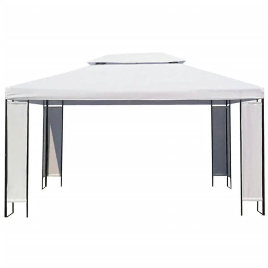 Gazebo White 118.1x157.5 Inches Aluminum Frame Outdoor Canopy Sun Shade Shelter