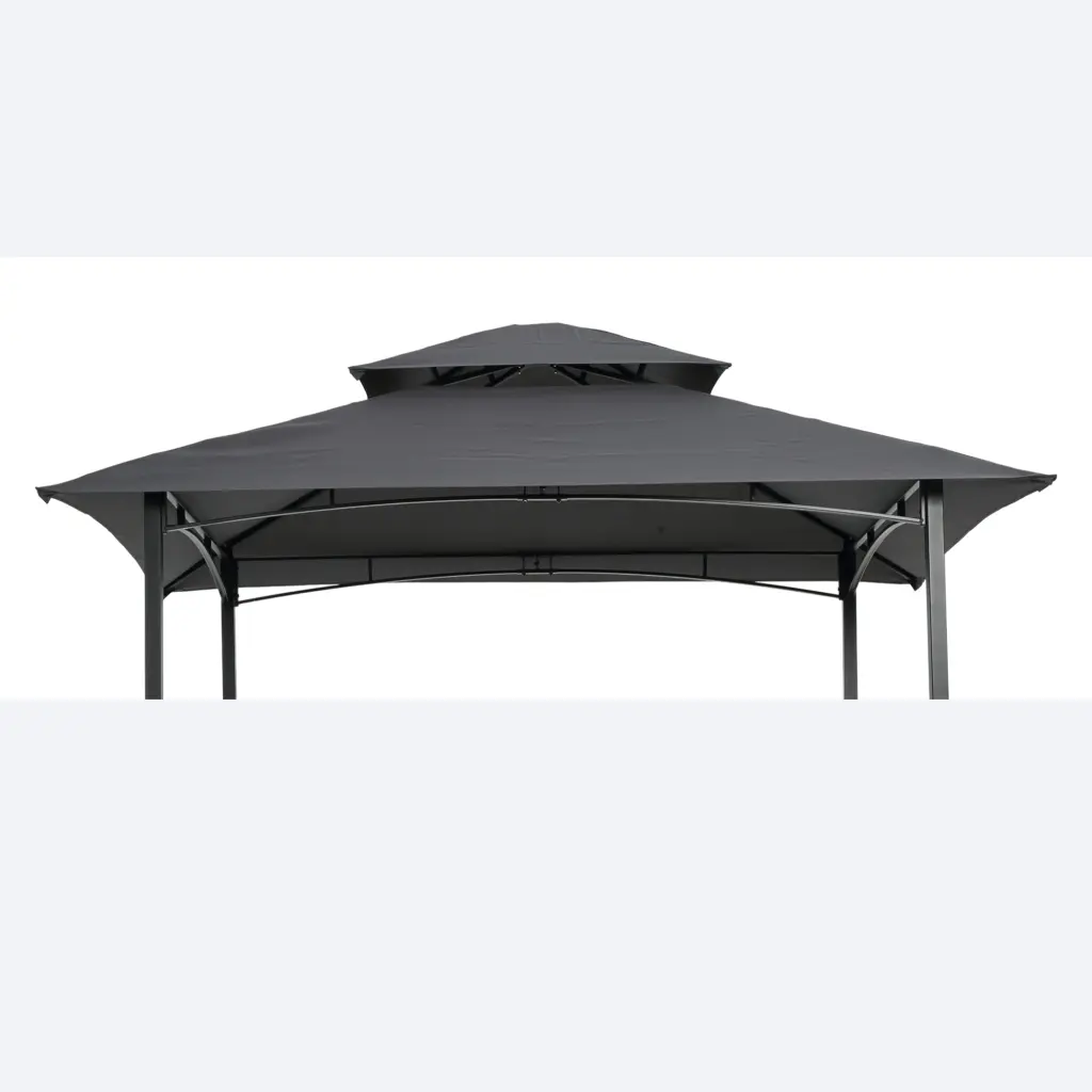 8X5Ft Grill Gazebo Replacement Canopy, Double Tiered BBQ Tent Roof Top Cover rnb