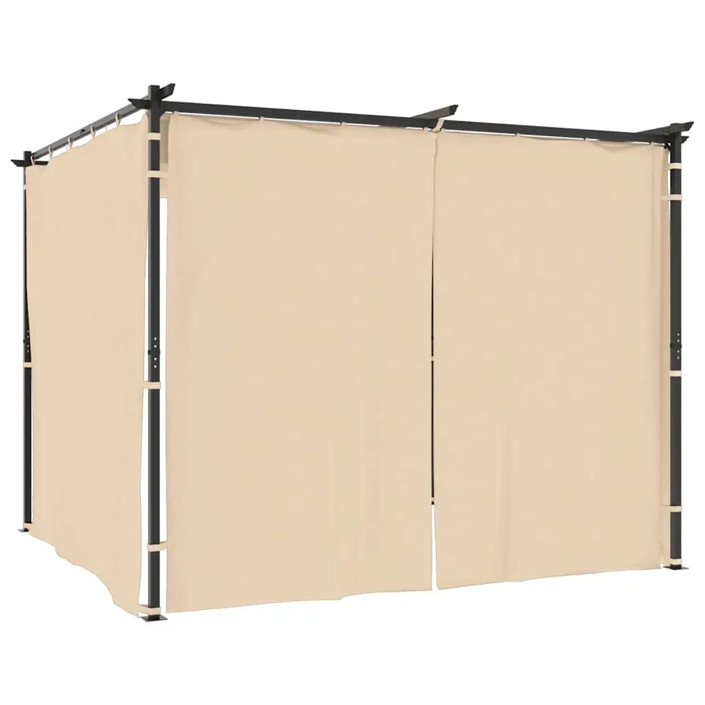 Gazebo Curtains 9.8x9.8 Feet Cream Steel Outdoor Shelter
