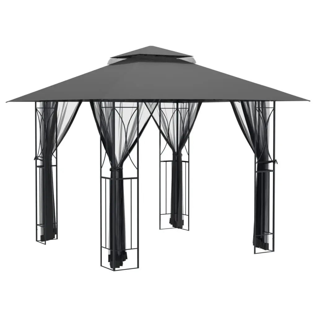 Gazebo Sidewalls Anthracite 118.1x118.1x106.3 Steel Outdoor Shelter