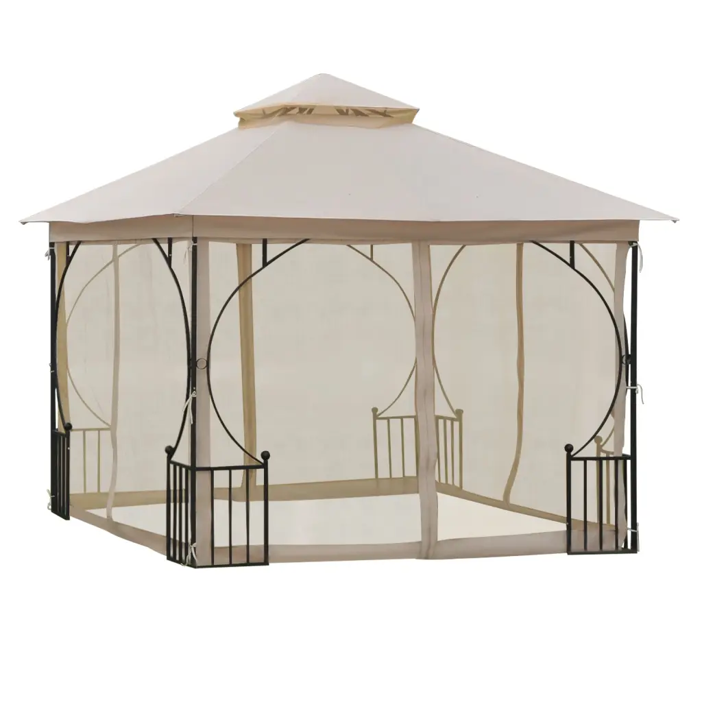 10' X 10' Patio Gazebo Double Roof Outdoor Canopy Shelter Removable Side Panels aosom business