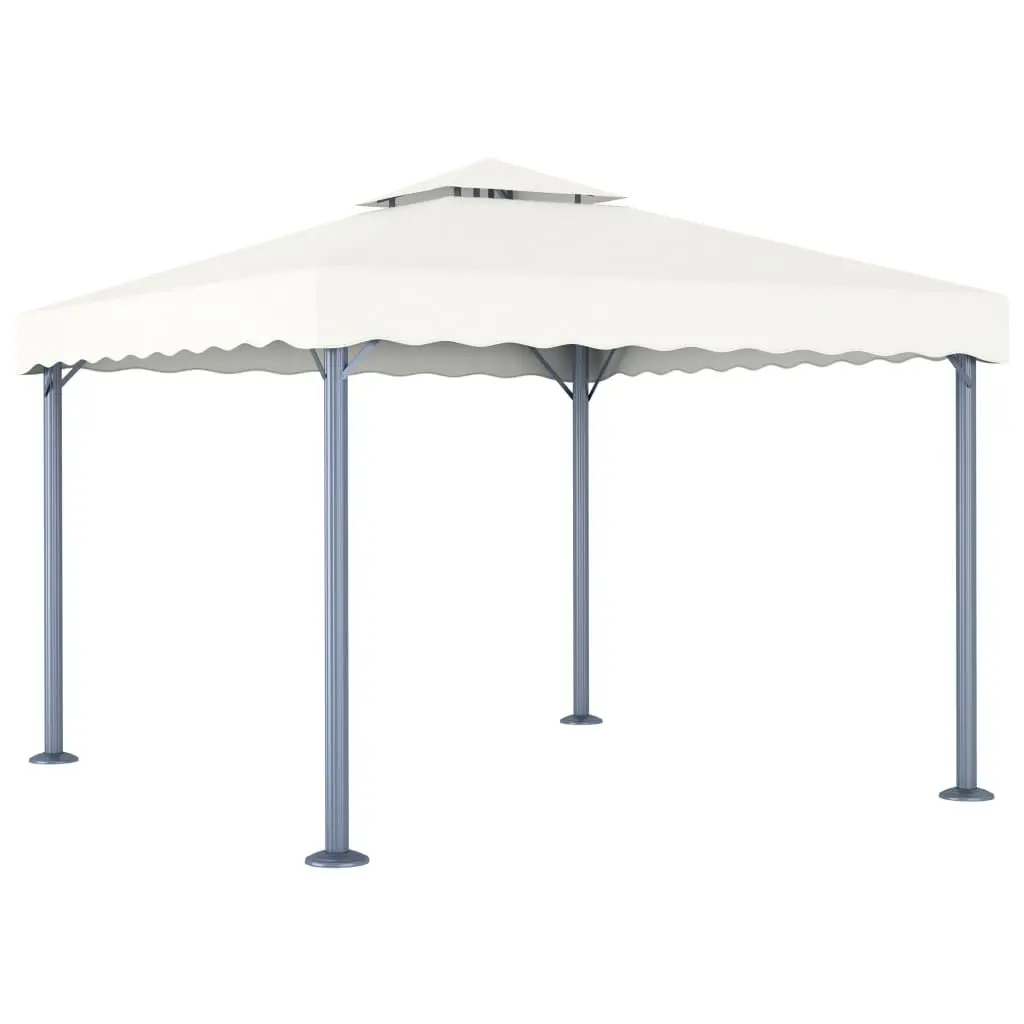 Gazebo 118.1x118.1 Inches Cream Aluminum Outdoor Canopy Shelter