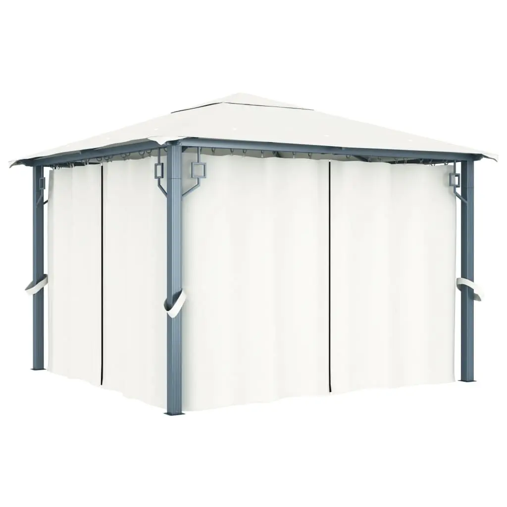 Gazebo Curtain 118.1x118.1 Inches Cream Aluminum Outdoor Canopy