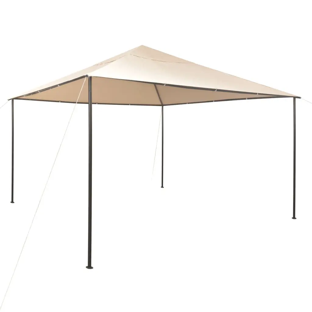 Gazebo Pavilion Tent Canopy 157.5x157.5 Inches Steel Frame Beige