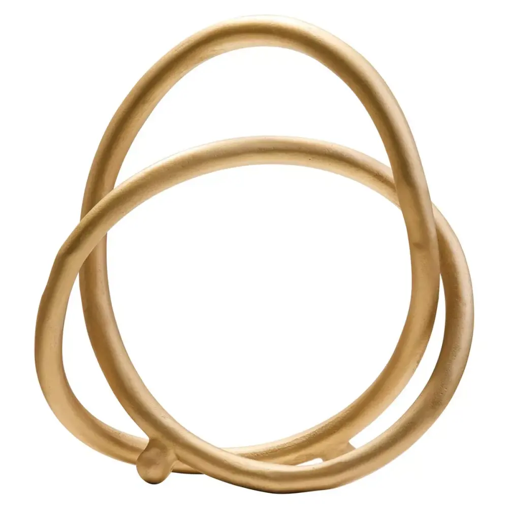 Weather-Resistant Metal Prato Twist Sculpture - Dull Gold