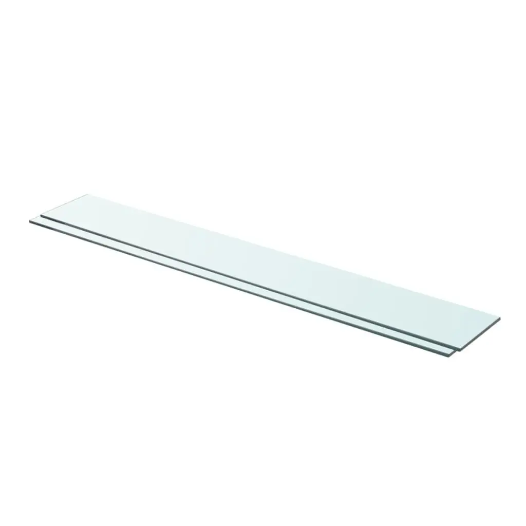 Shelves 2 pcs Panel Glass Clear 35.4x4.7 Inches Wall Mounted