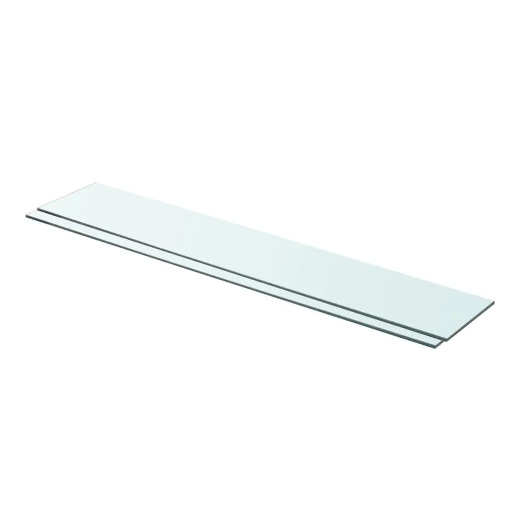 Shelves 2 pcs Panel Glass Clear 35.4x5.9 Inches Wall Mounted