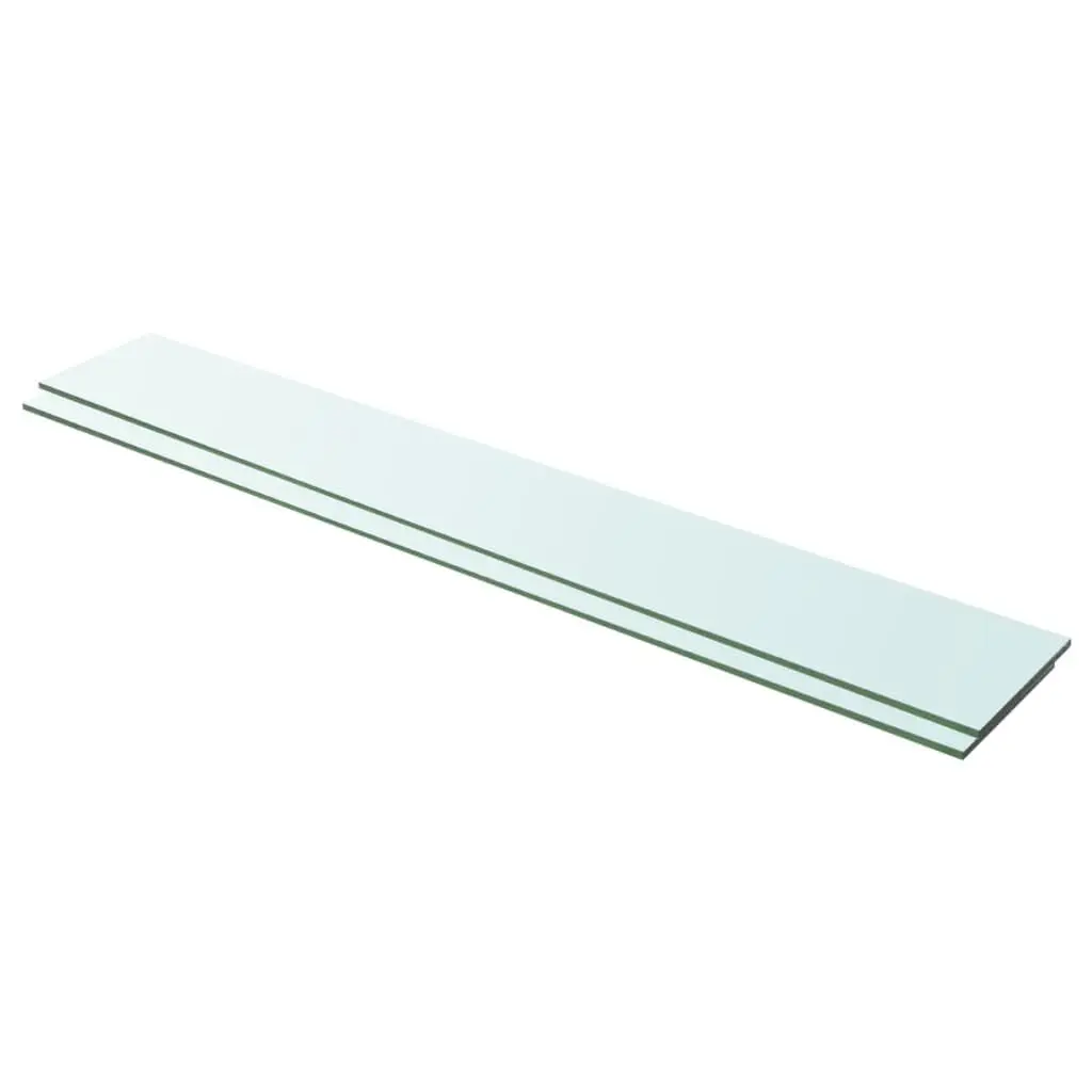 Shelves 2 pcs Panel Glass Clear 39.4x5.9 Inches Modern Display