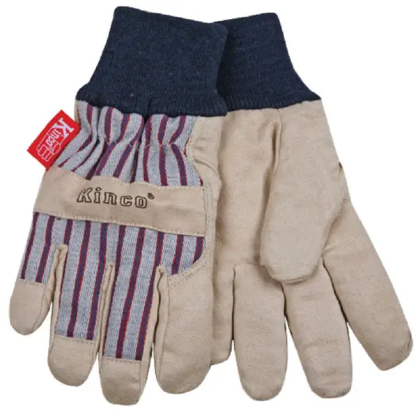 Kinco 1927KW-Y Protective Gloves Tan Leather Knit Wrist Durable Work Gloves