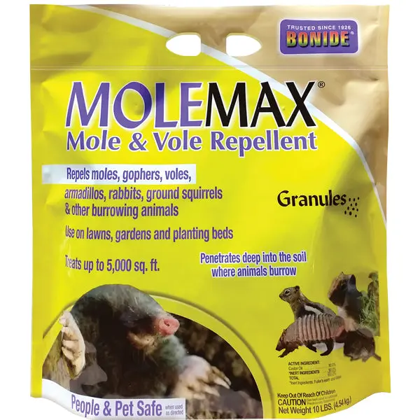 Bonide Molemax Mole & Vole Repellent Granules 10 lbs Lawn and Garden Protection
