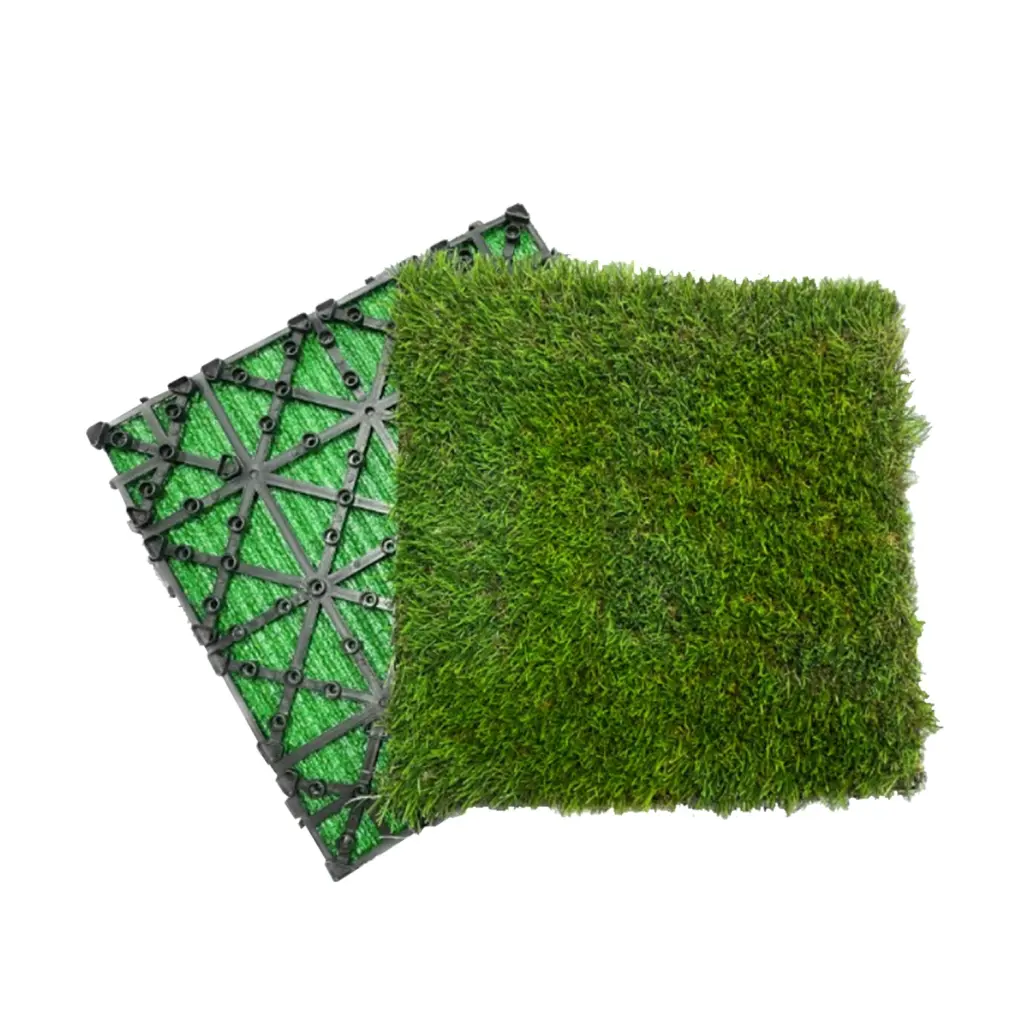Artificial Grass Turf Tiles Interlocking Set 35Pcs Fake Grass Tile rnb