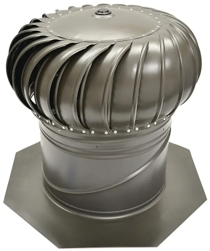 Master Flow GIC12WW Rotary Turbine Ventilator, 12 Dia Throat, Metal, Weathered Wood