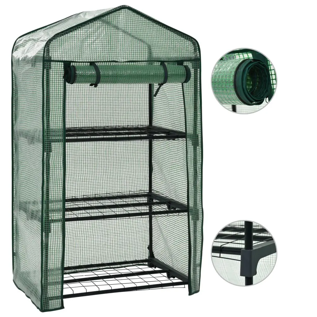 3-Tier Mini Greenhouse 27.2x19.3x49.2 Inches Garden Plants