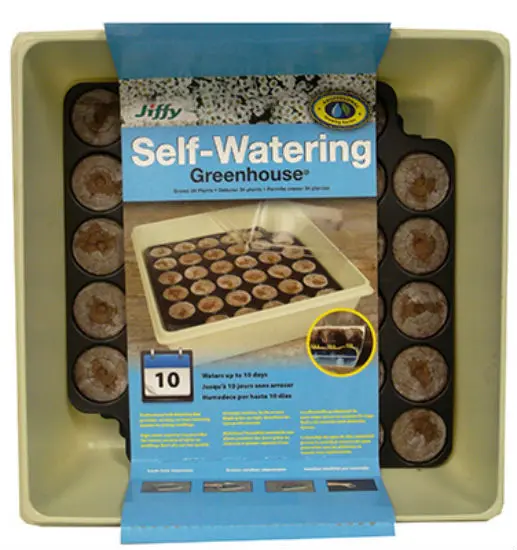 Jiffy Self Watering Greenhouse 34-Count Easy Plant Growth
