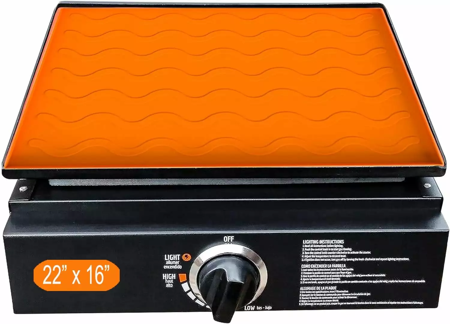 22 Inch Heavy Duty Silicone Griddle Mat Outdoor Grill - Food Grade Rust Protection 22